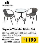 Designhouse 3-Piece Thunder Bistro Set 600mm X 600mm X 700mm