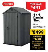 Keter 4 x 4 Darwin Shed Grey