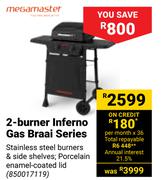 Megamaster 2 Burner Inferno Gas Braai Series