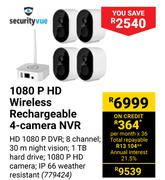 Securityvue 1080P HD Wireless Rechargeable 4 Camera NVR