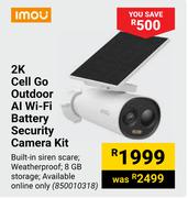 Imou 2K Cell Go Outdoor Al WiFi Battery Security Camera Kit