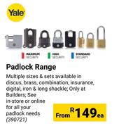 Yale Padlock Range-Each