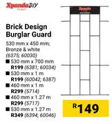 Xpanda Diy Brick Design Burglar Gaurd-530mm X 450mm