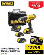 Dewalt 18V 13mm Li-Ion Hammer Drill Driver