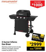 Megamaster 3 Burner Inferno Gas Braai