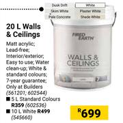 Fired Earth 5L Walls & Ceilings (Standard Colours)