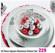 16 Piece Square Romance Dinner Set