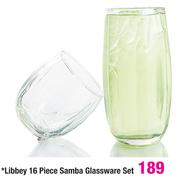 Libbey 16 Piece Samba Glassware Set