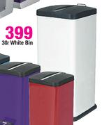 30L White Bin