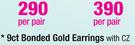 9ct Bonded Gold Earrings With CZ-Per Pair