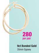 9ct Bonded Gold 35mm Gypsey-Per Pair