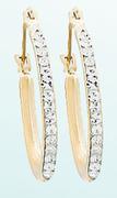 9ct Bonded Gold Earrings With CZ-Per Pair