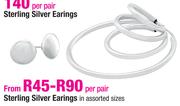 Sterling Silver Earings-Per Pair