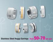 Stainless Steel Huggy Earrings-Per Pair