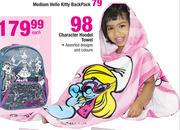 Character Hoodel Towel Assorted Designs And Colours-Each