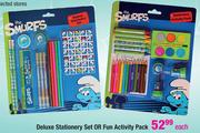 Smurfs Deluxe Stationery Set Or Fun Activity Pack-Each