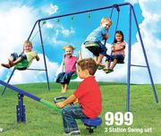 3 Station Swing Set-Each