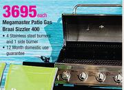 Megamaster Patio Gas Braai Sizzler 400-Each