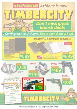 Timbercity : Athlone Launch Deals (1 Sep - 17 Sep 2016), page 1