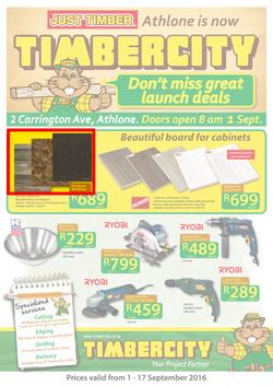 Timbercity : Athlone Launch Deals (1 Sep - 17 Sep 2016), page 1