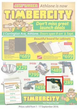 Timbercity : Athlone Launch Deals (1 Sep - 17 Sep 2016), page 1