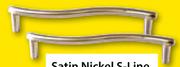 Satin Nickel S-Line Cupboard Handle H69683-128mm Each