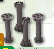 Adjustable Leg Base Black C/W Clip A06358-100mm x 130mm Each