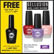 Gel Like Shine Nail Polish Assorted Colours-13ml Each