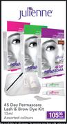 Julienne 45 Day Permascara Lash & Brow Dye Kit-15ml Each