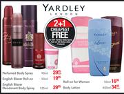 Yardley Body Spray-90ml Each