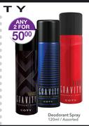 Gravity Deodorant Spray-2x120ml