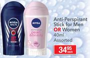 Nivea Anti-Perspirant Stick For Men Or Women-40ml Each