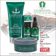 Club Man Pinaud 2-In-1 Beard Conditioner-89ml & Beard & Tattoo Oil-30ml & Beard Balm 59g-Each