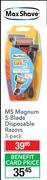 Max Shave M5 Magnum 5-Blade Disposable Razors 3-Pack