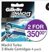 Gillette Mach3  Turbo 3-Blade Cartridges 2x4-Pack