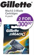 Gillette Mach3  3-Blade Cartridges 2x4-Pack
