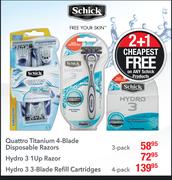 Schick Quattro Titanium 4-Blade Disposable Razors 3-Pack