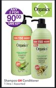 Organics Shampoo Or Conditioner-2x1Ltr