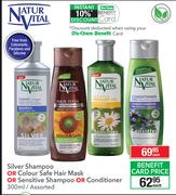 Natural Vital Silver Shampoo Or Colour Safe Hair Mask Or Sensitive Shampoo Or Conditioner-300ml Each