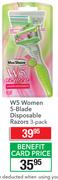 Max Shave W5 Women 5-Blade Disposable Razors 3-Pack