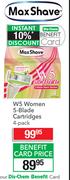 Max Shave Women 5-Blade Cartridge 4-Pack