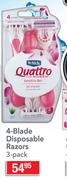 Schick 4-Blade Disposable Razors 3-Pack
