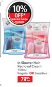Hair Go In Shower Hair Removal Regular Or Sensitive-150ml Each