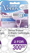 Gillette Venus Breeze 3-Blade Cartridges 2x4-Pack