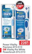 Oral-B Power Vitality Precision D12.513 Or Vitality Pro White Powerbrush D12.513-Each