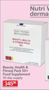 Nutri Women Dermaceutics Beauty Health & Fitness 50+ Food Supplement 30 Day Supply