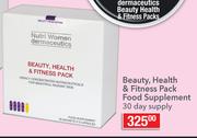 Nutri Women Dermaceutics Beauty Health & Fitness Pack Food Supplement 30 Days Supply