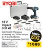 Ryobi 18V Impact Drill Kit