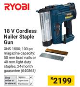 Ryobi 18V Cordless Nailer Staple Gun