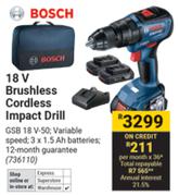 Bosch 18V Brushless Cordless Impact Drill